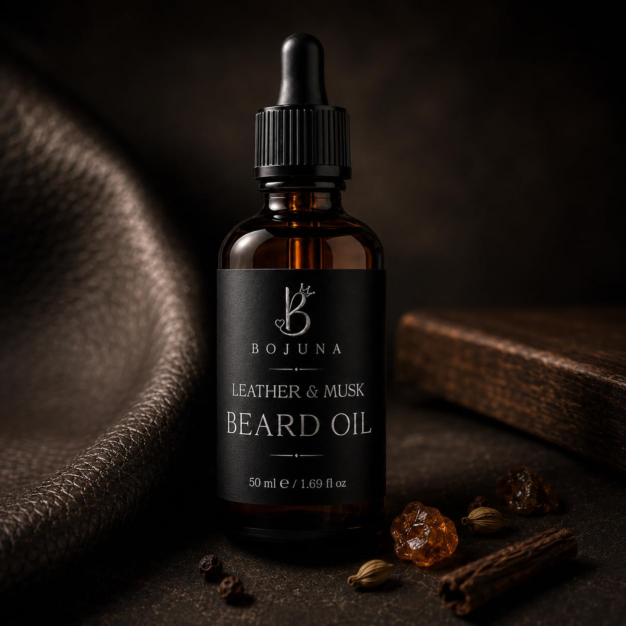 Beard Oil Leather & Musk 50ml with Argan Oil