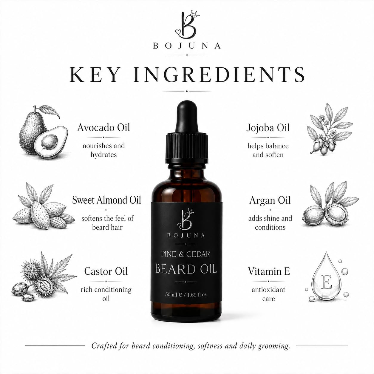 Beard Oil Pine & Cedar 50ml with Argan Oil