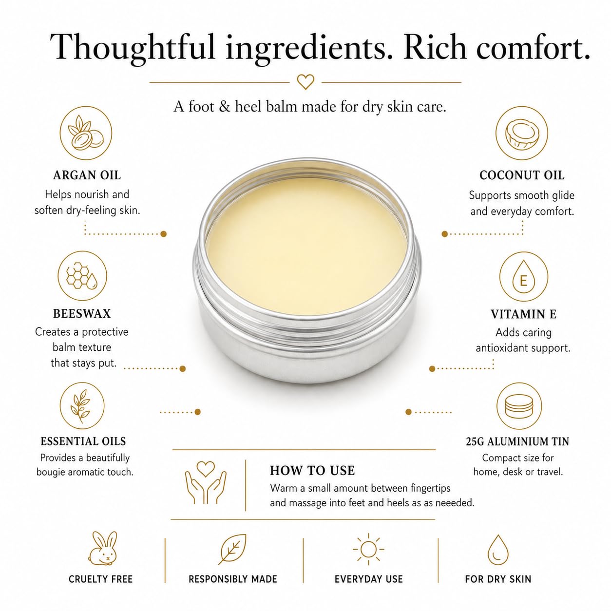 Foot & Heel Balm Ylang Ylang & Grapefruit 25g with Argan Oil