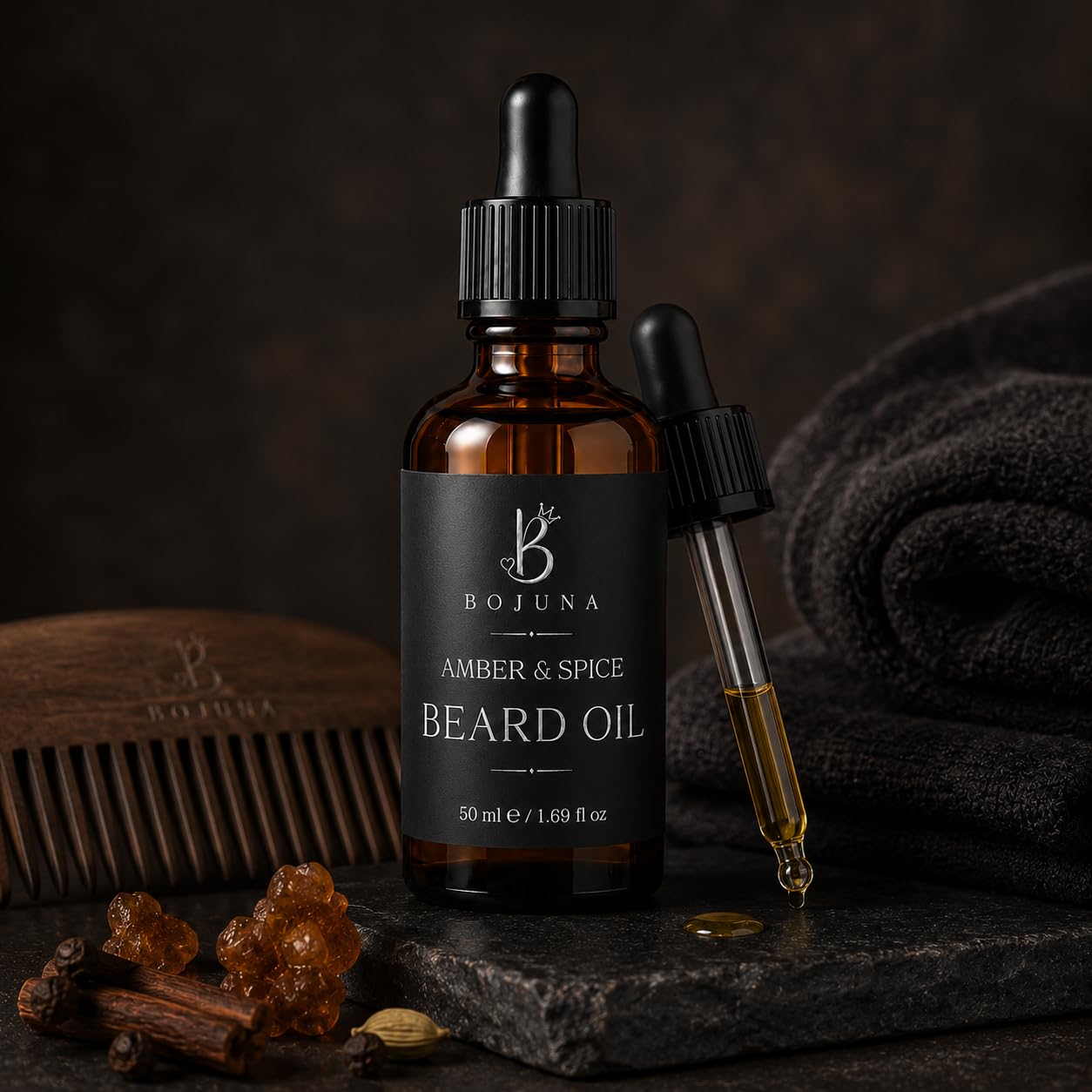 Beard Oil Amber & Spice 50ml with Argan Oil
