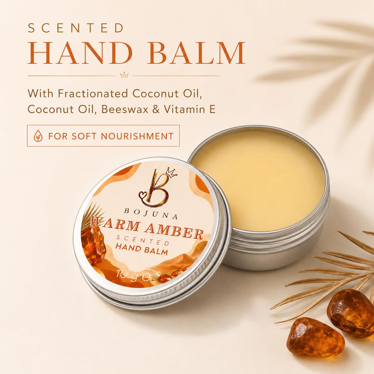 Scented Hand Balm Warm Amber 10g with Vitamin E