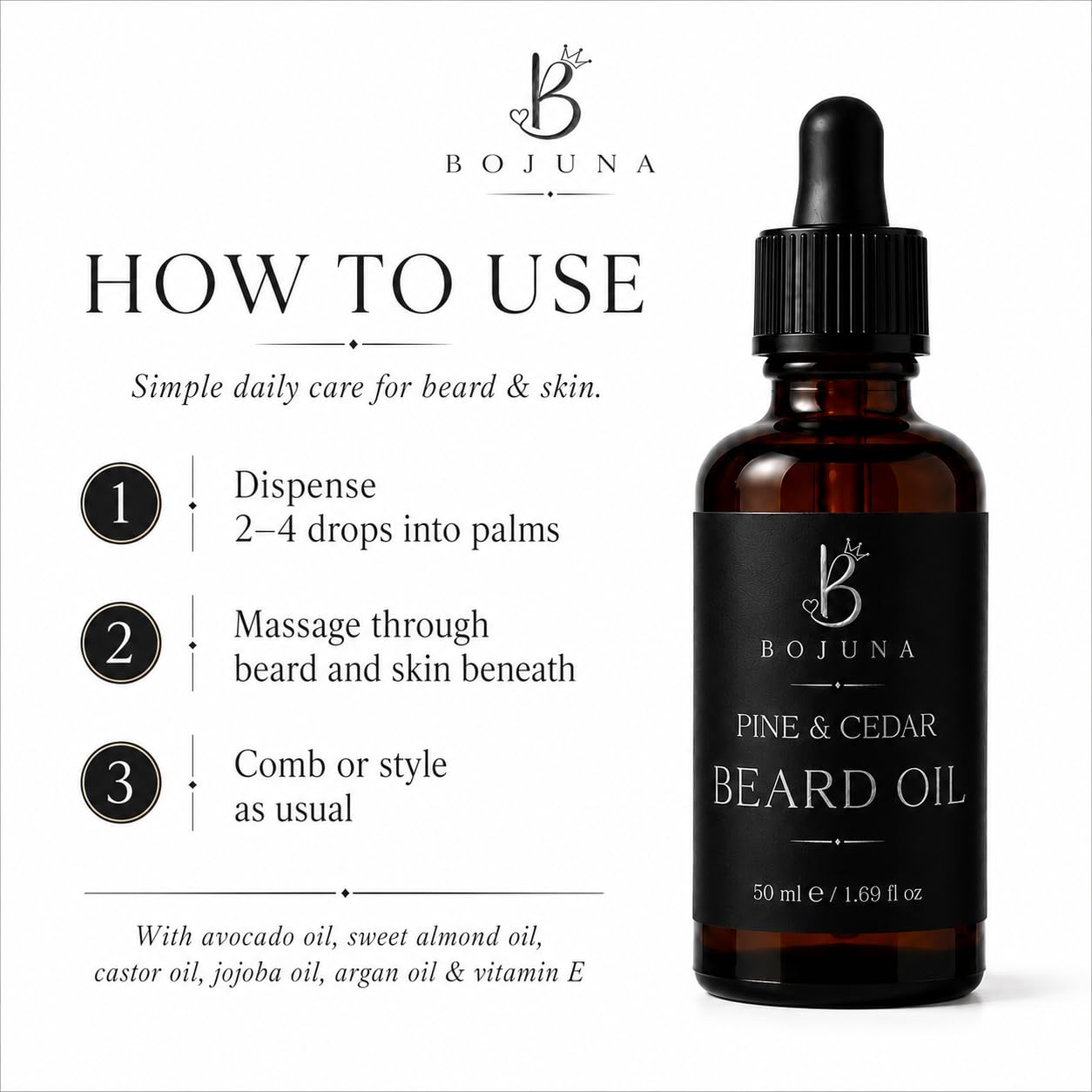 Beard Oil Pine & Cedar 50ml with Argan Oil