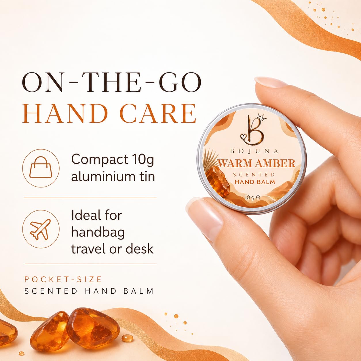 Scented Hand Balm Warm Amber 10g with Vitamin E