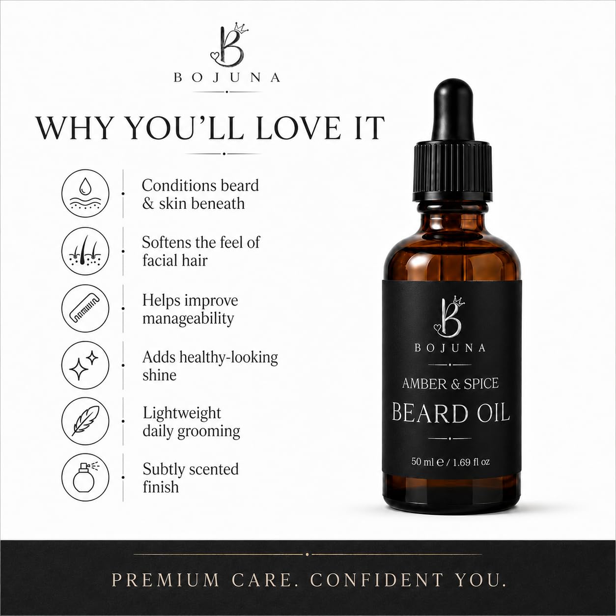 Beard Oil Amber & Spice 50ml with Argan Oil