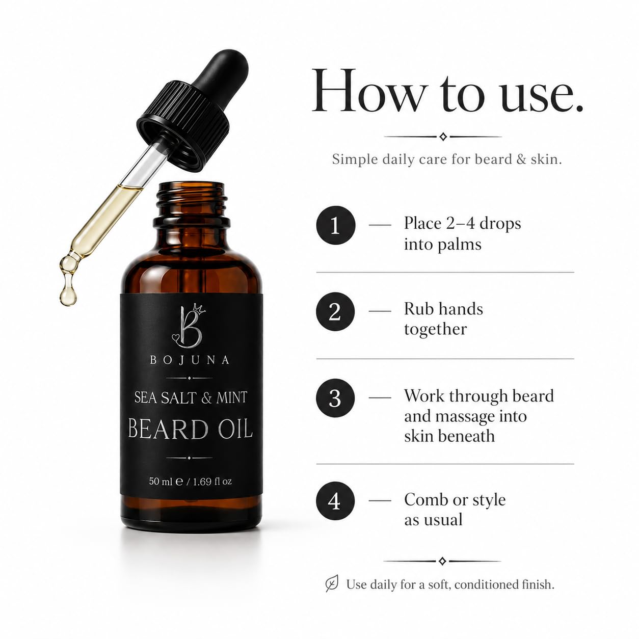 Beard Oil Sea Salt & Mint 50ml with Argan Oil