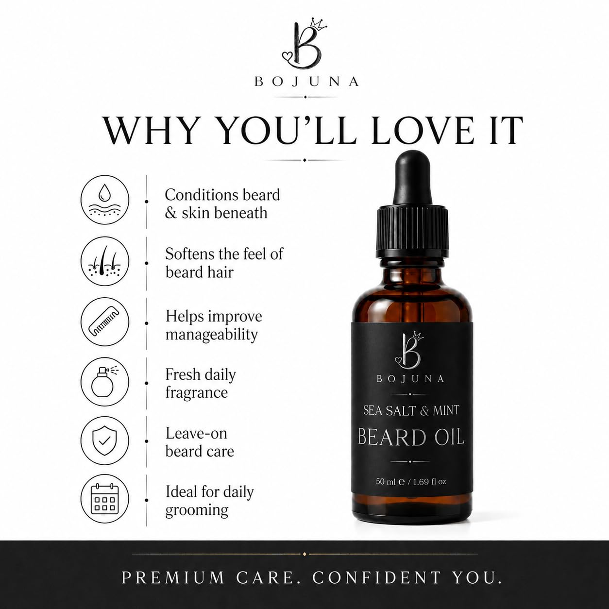 Beard Oil Sea Salt & Mint 50ml with Argan Oil