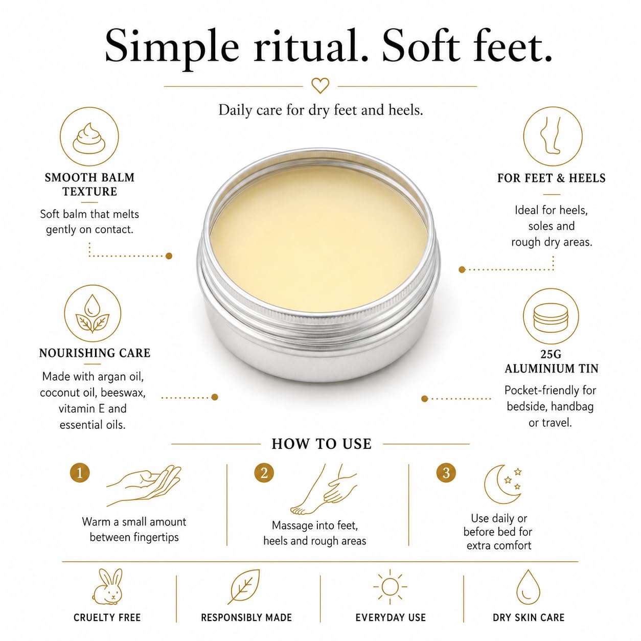 Foot & Heel Balm Ylang Ylang & Grapefruit 25g with Argan Oil