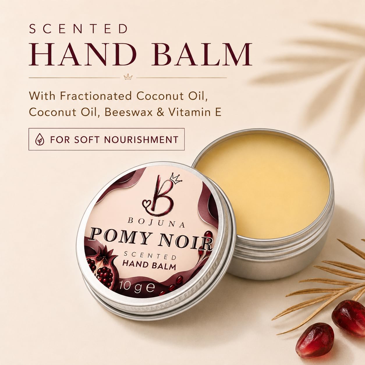 Scented Hand Balm Pomy Noir 10g with Vitamin E