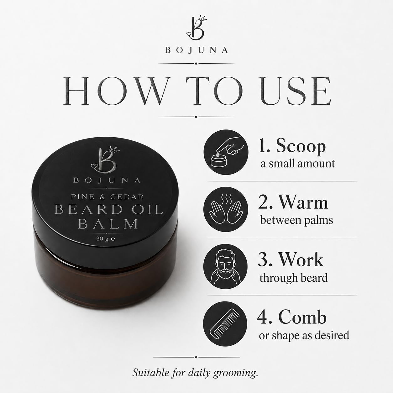Beard Oil Balm Pine & Cedar 30g with Argan Oil