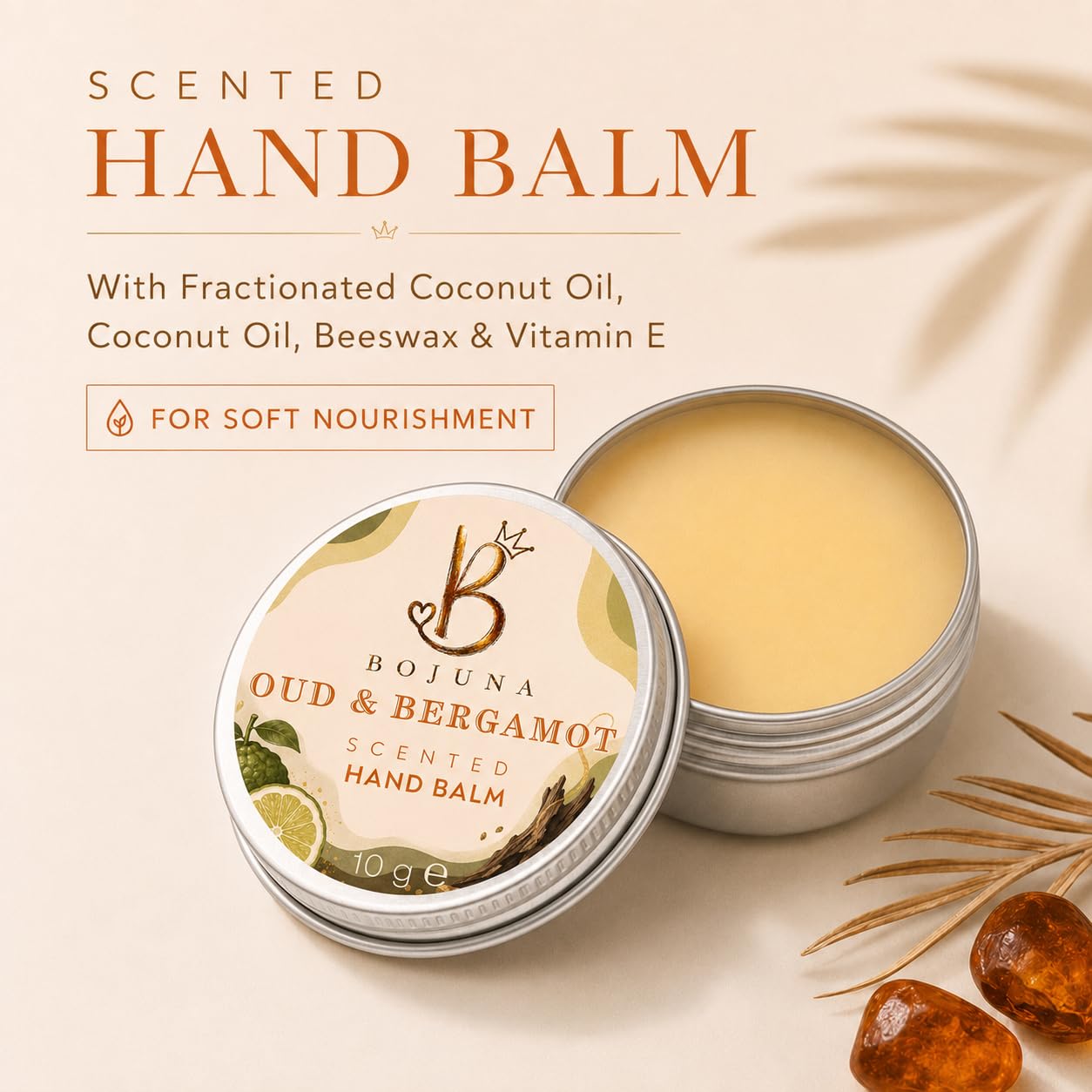 Scented Hand Balm Oud & Bergamot 10g with Vitamin E