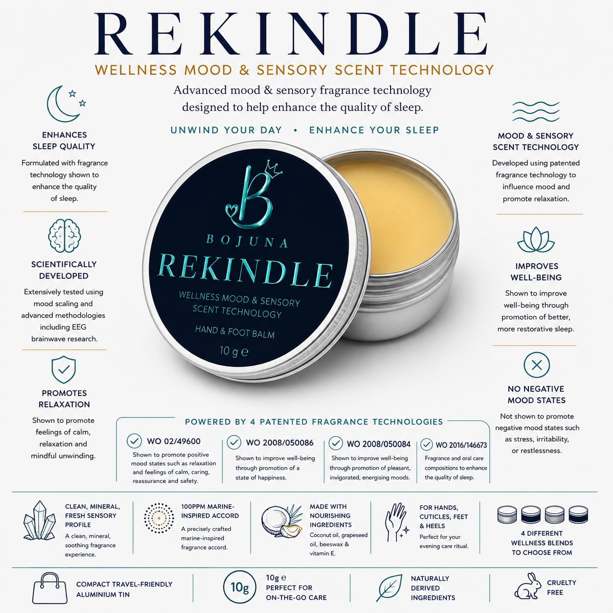 Wellness Hand & Foot Balm Rekindle 10g – Mood & Sensory Scent Technology