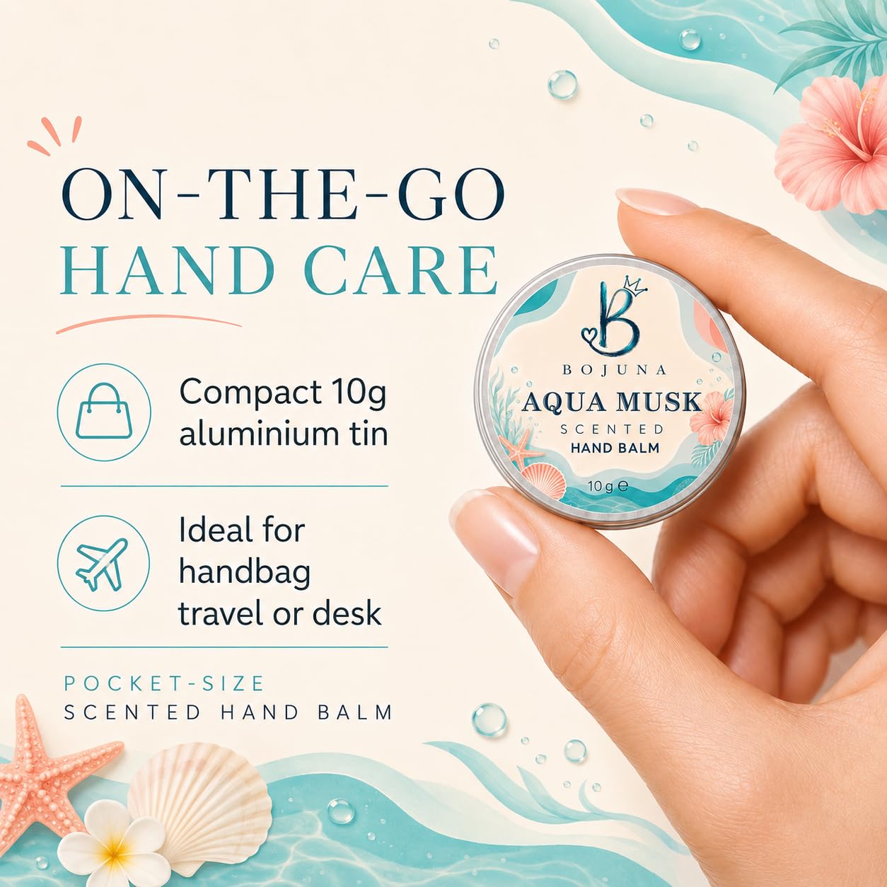 Scented Hand Balm Aqua Musk 10g with Vitamin E