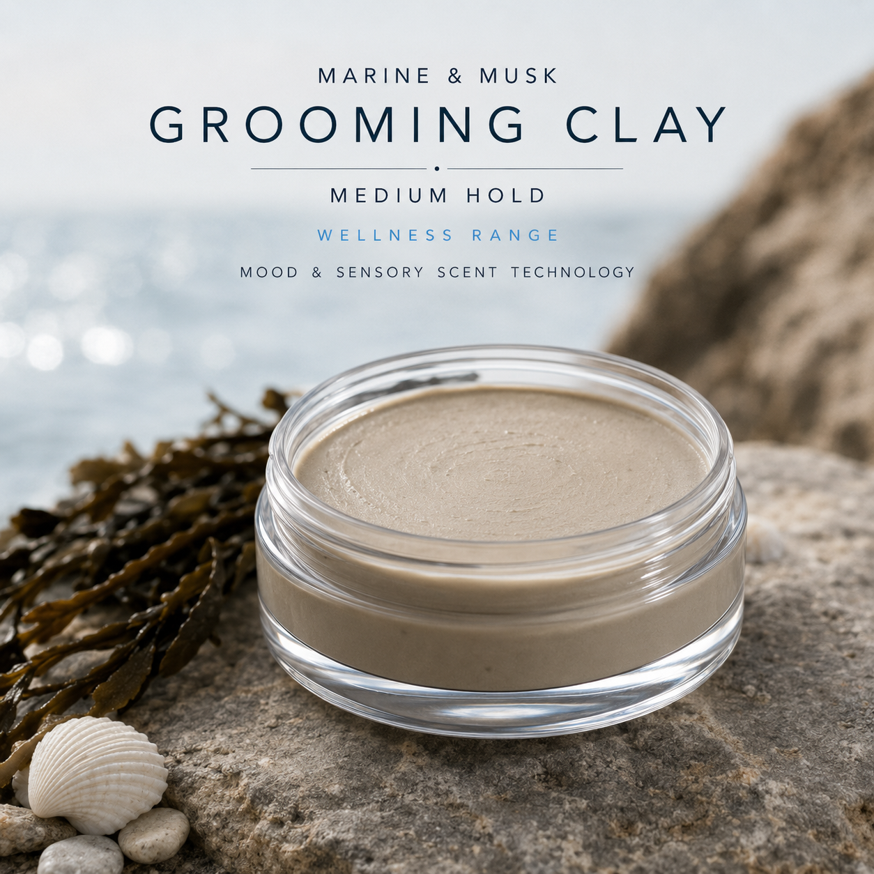 Grooming Clay – Marine & Musk – Medium Hold for Hair & Beard